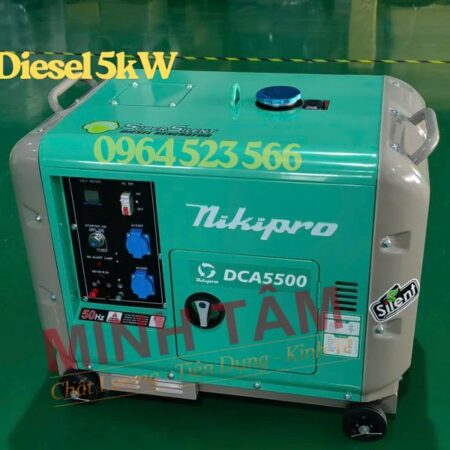 Máy phát điện chạy dầu 5kw siêu chống ồn Nikipro DCA5500