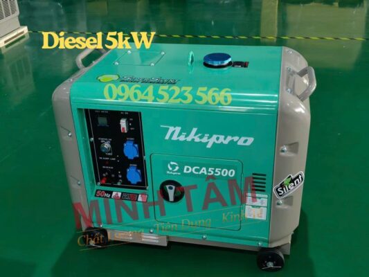 Máy phát điện chạy dầu 5kw siêu chống ồn Nikipro DCA5500
